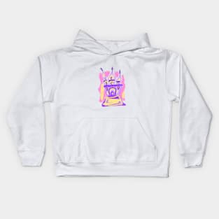 Purple pink yellow watercolor fantasy house Kids Hoodie